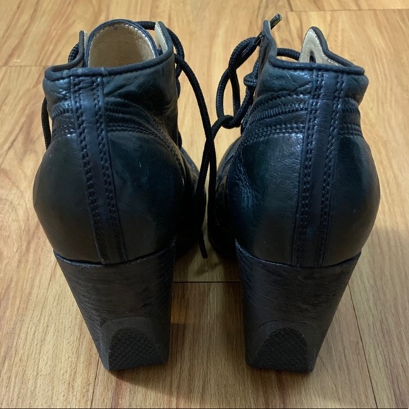 Dries Van Noten Black Lace Up Heeled Booties - Picture 5 of 11